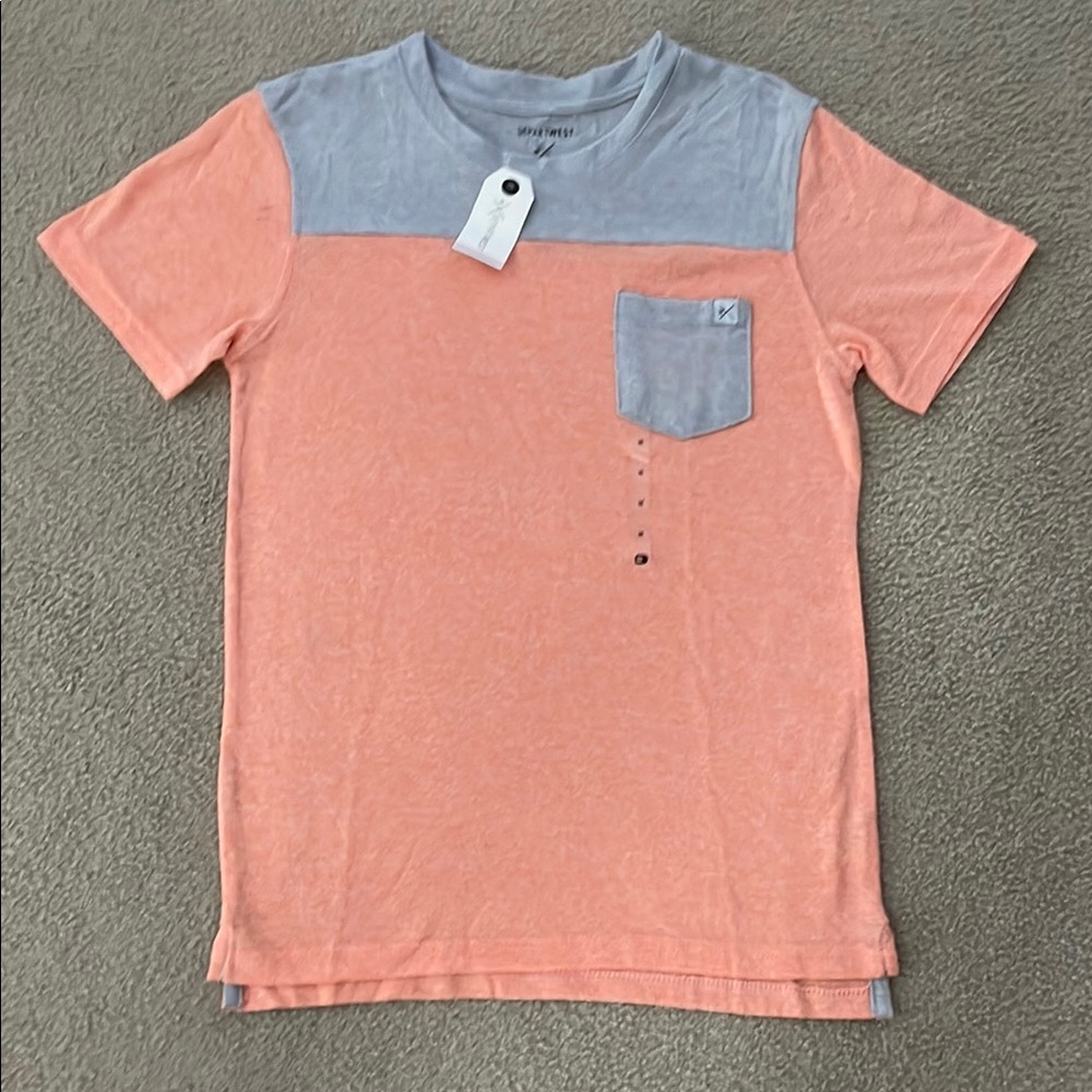 Casual Gray and Orange Short Sleeve Tee